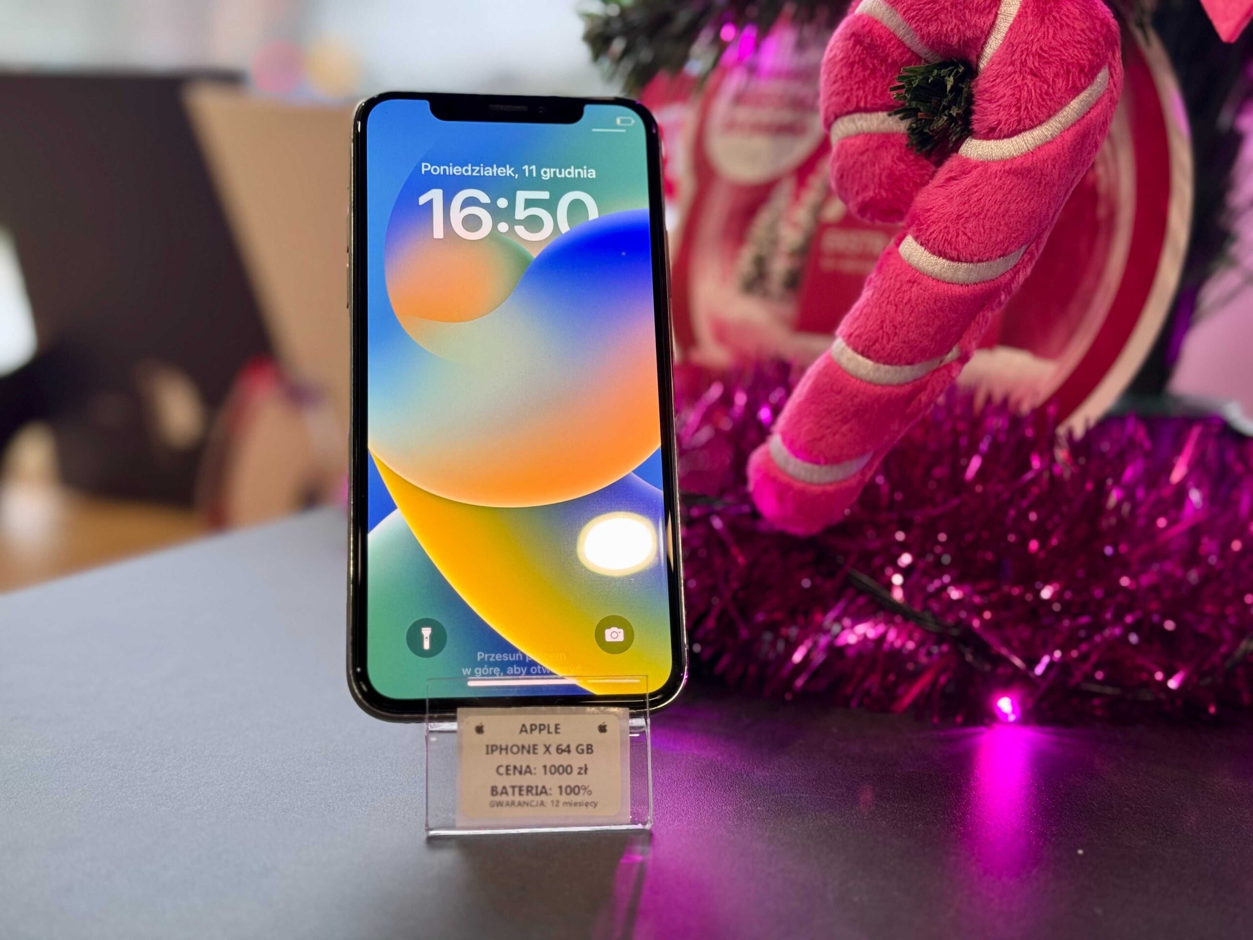 Telefon Apple IPhone X 64GB. Bateria 100% - obrazek 3