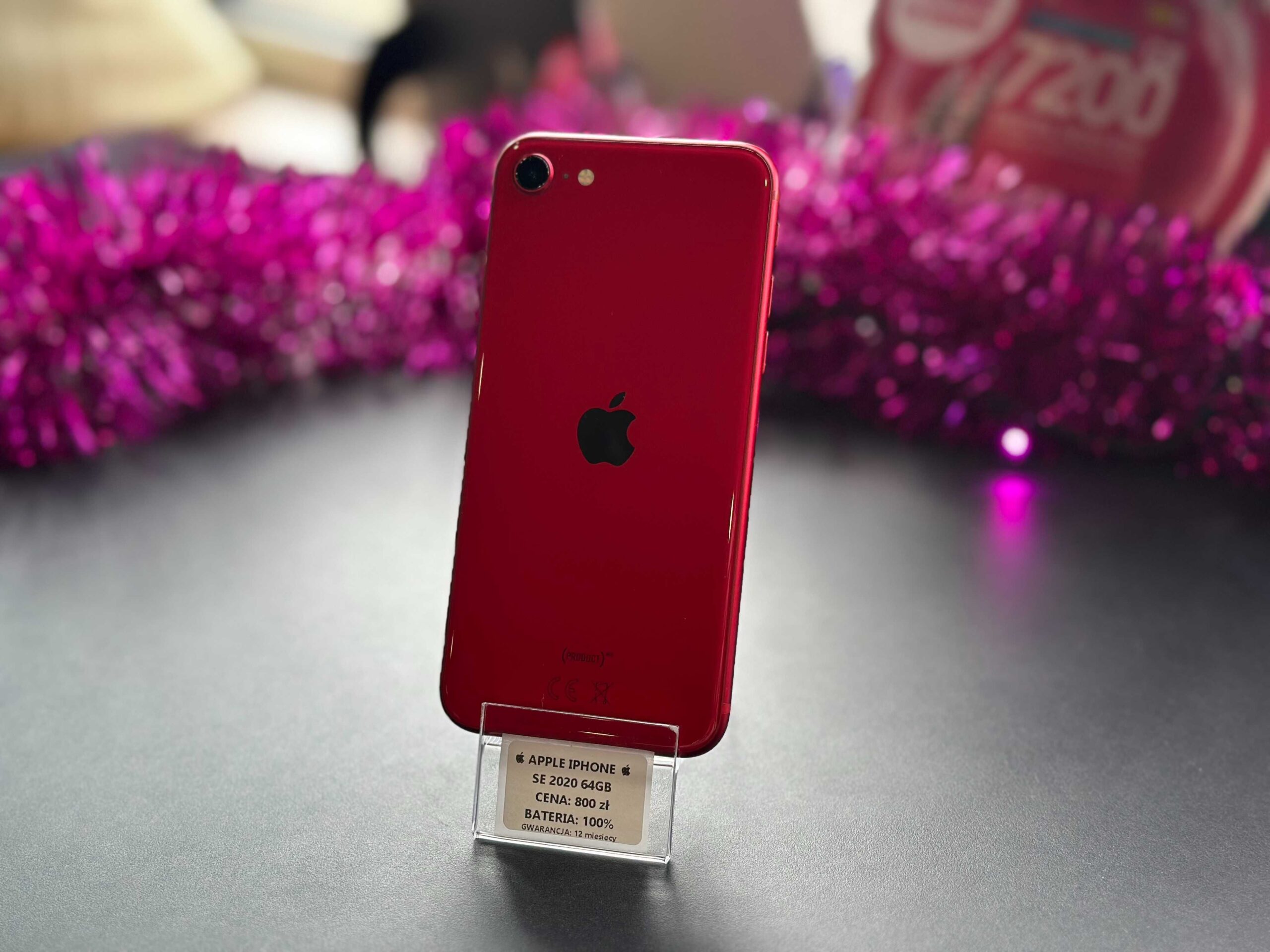 Telefon Apple iPhone SE 2020 64GB Bat: 100%, Gwarancja 12 mies!