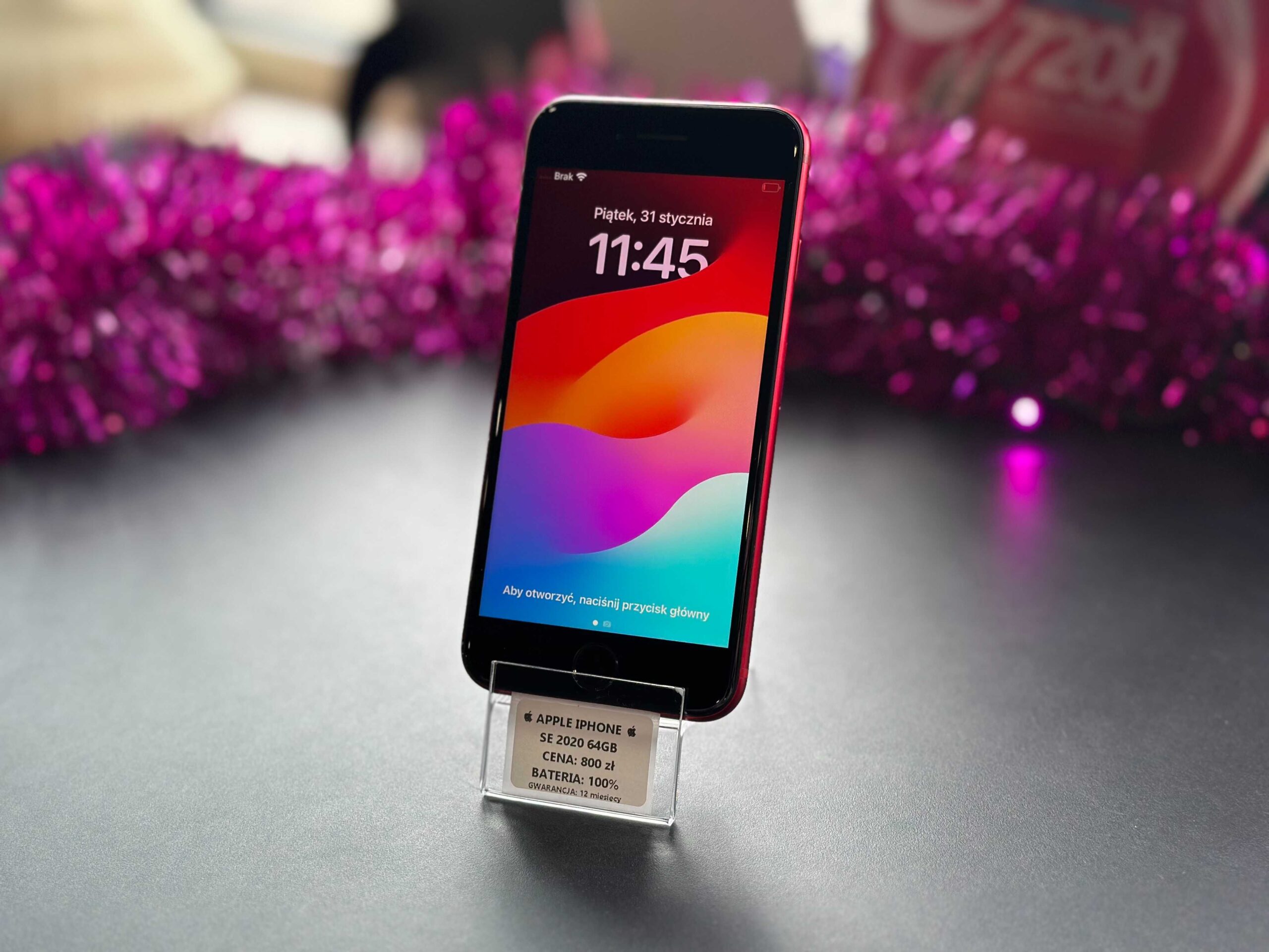 Telefon Apple iPhone SE 2020 64GB Bat: 100%, Gwarancja 12 mies! - obrazek 2